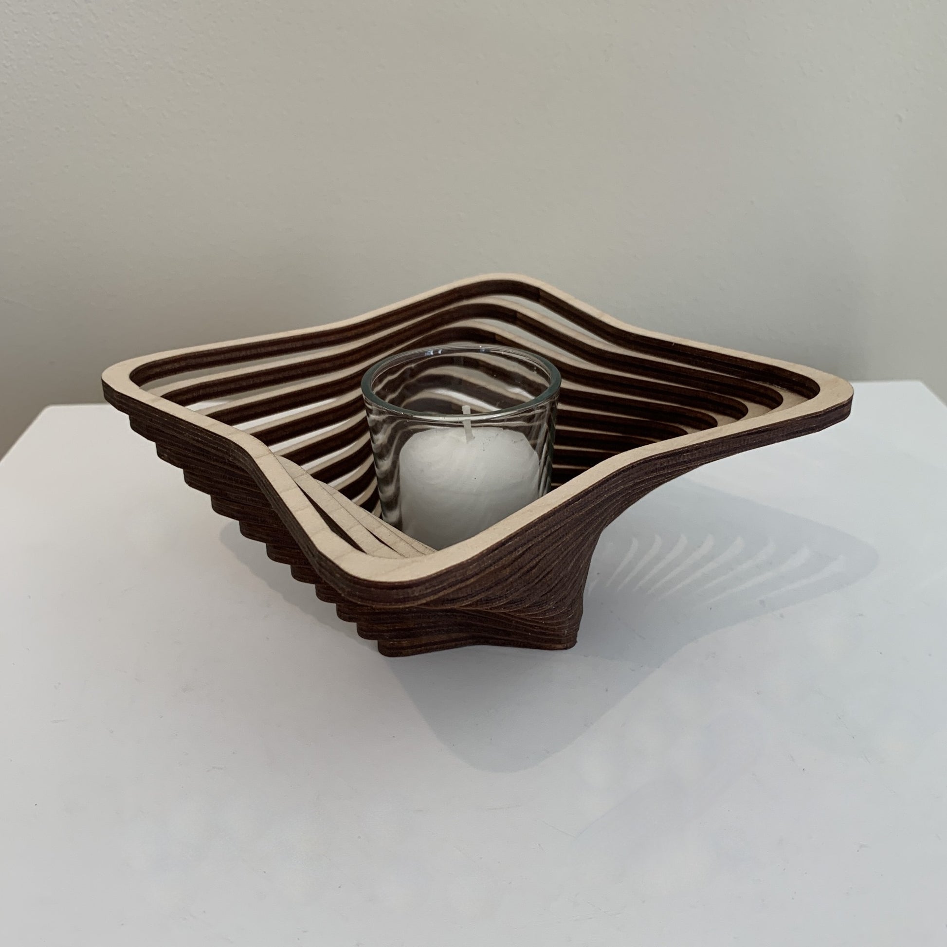 Baltic By Design Wood Votive (Square Design)