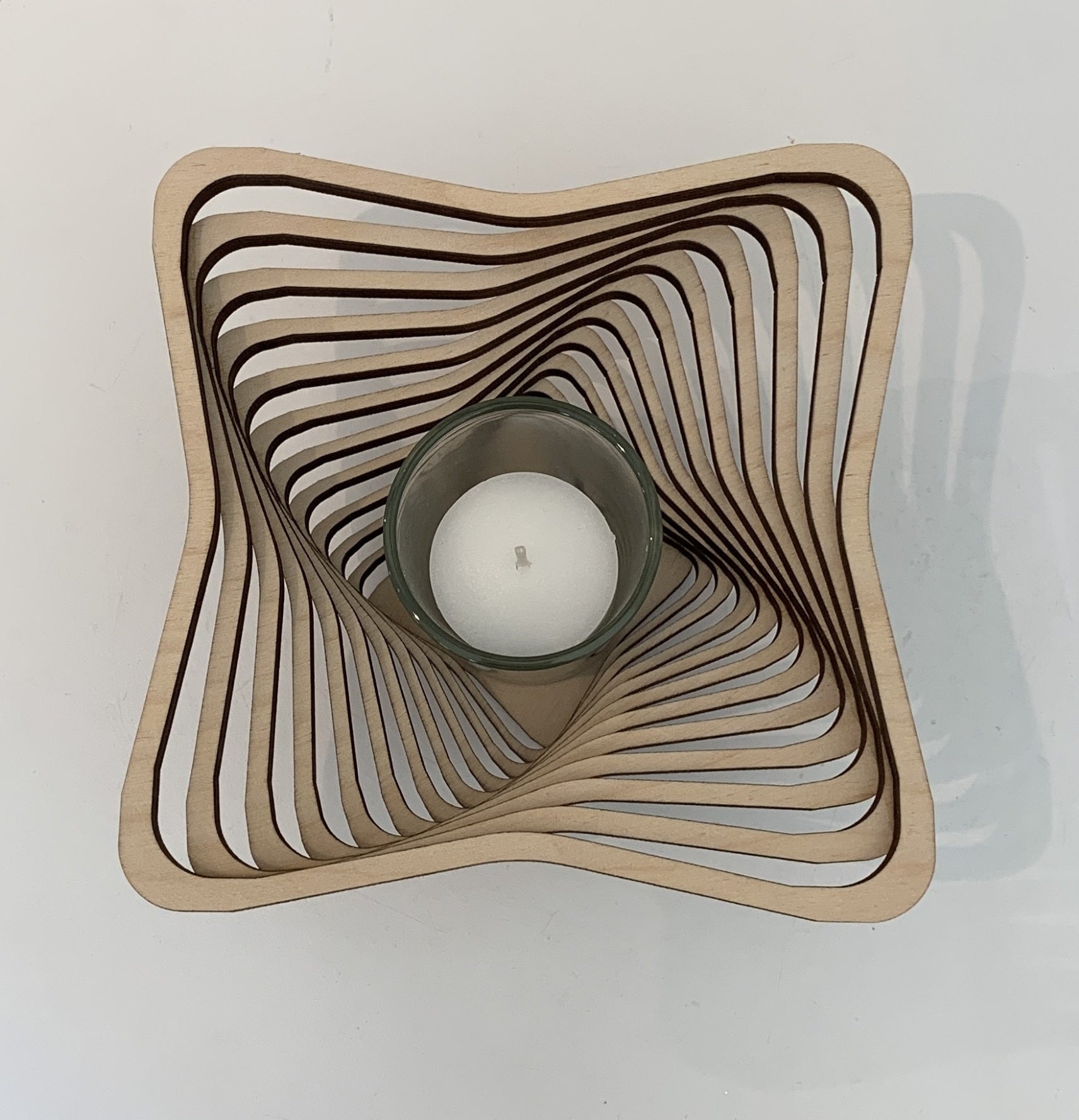 Baltic By Design Wood Votive (Square Design)