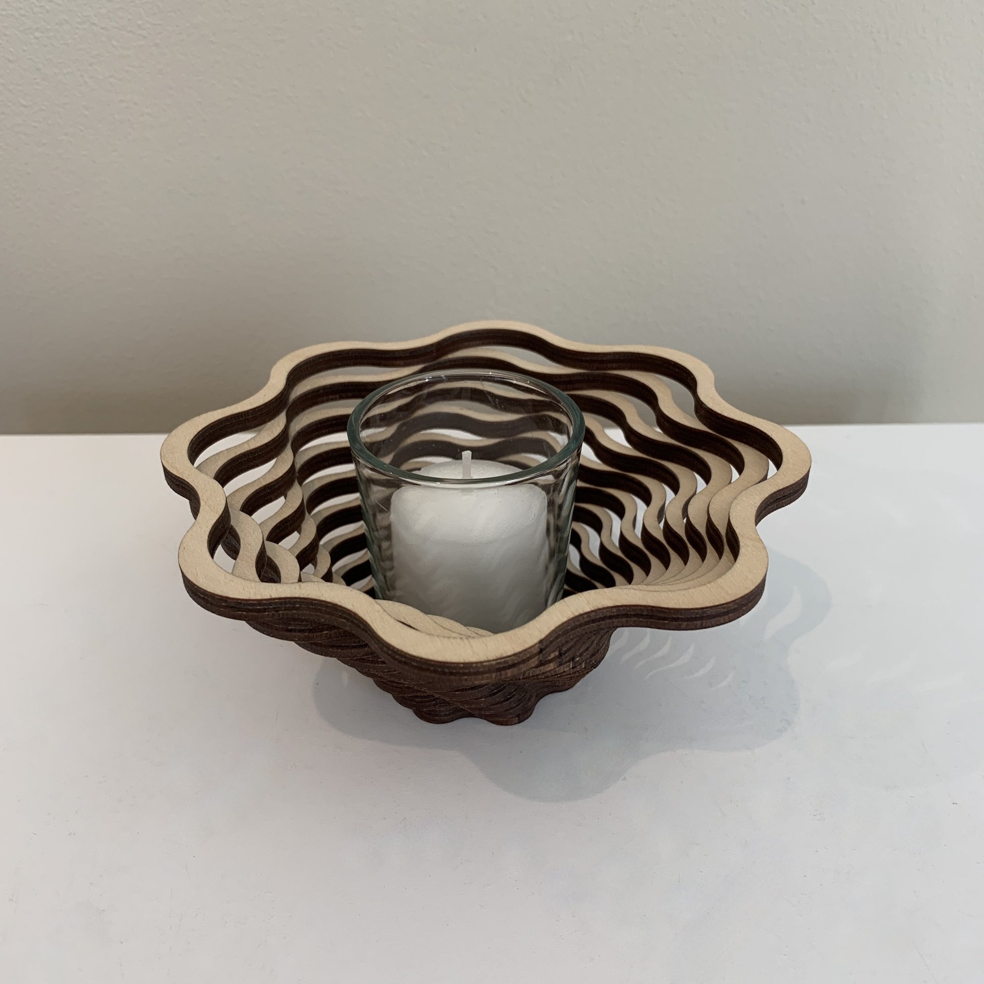 Baltic By Design Wood Votive (Spiral Design)
