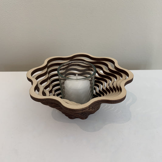 Baltic By Design Wood Votive (Spiral Design)