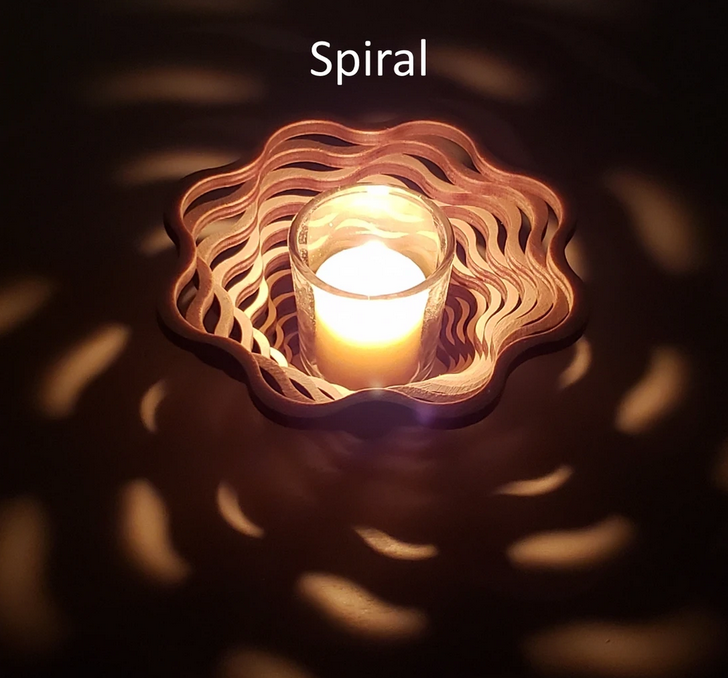 Baltic By Design Wood Votive (Spiral Design)