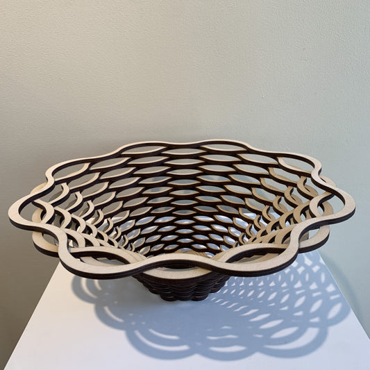 Baltic By Design 15" Wood Bowl (Basket Pattern)