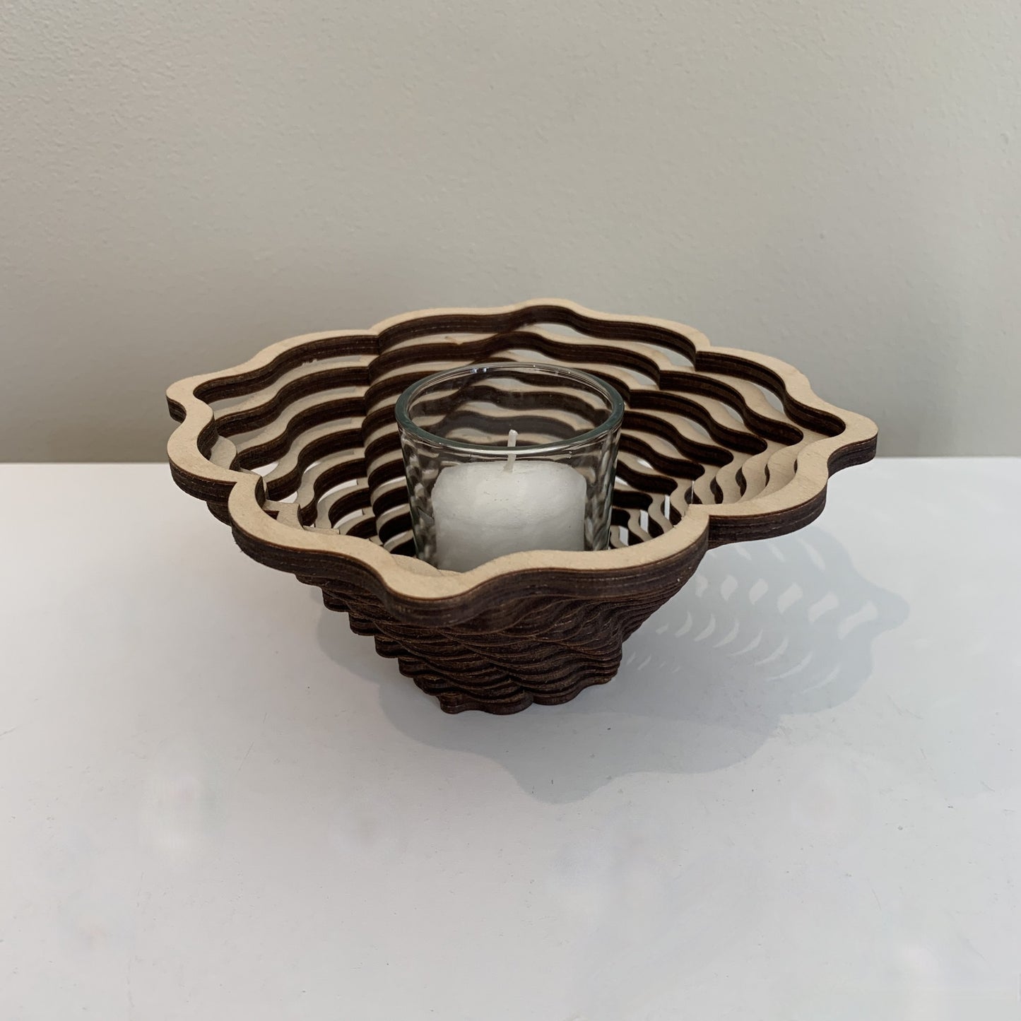 Baltic By Design Wood Votive (Damask Pattern)