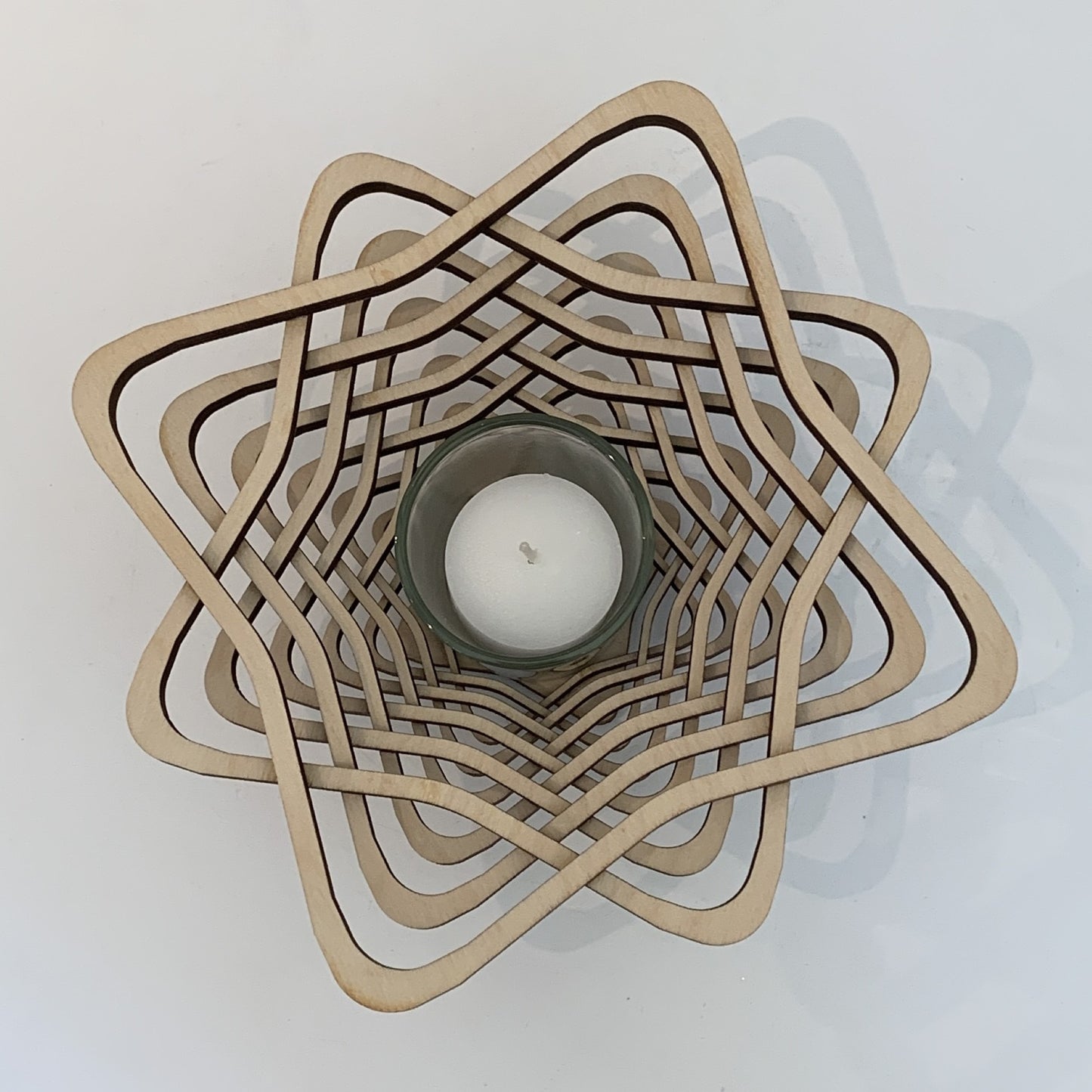 Baltic By Design Wood Votive (Star Pattern)