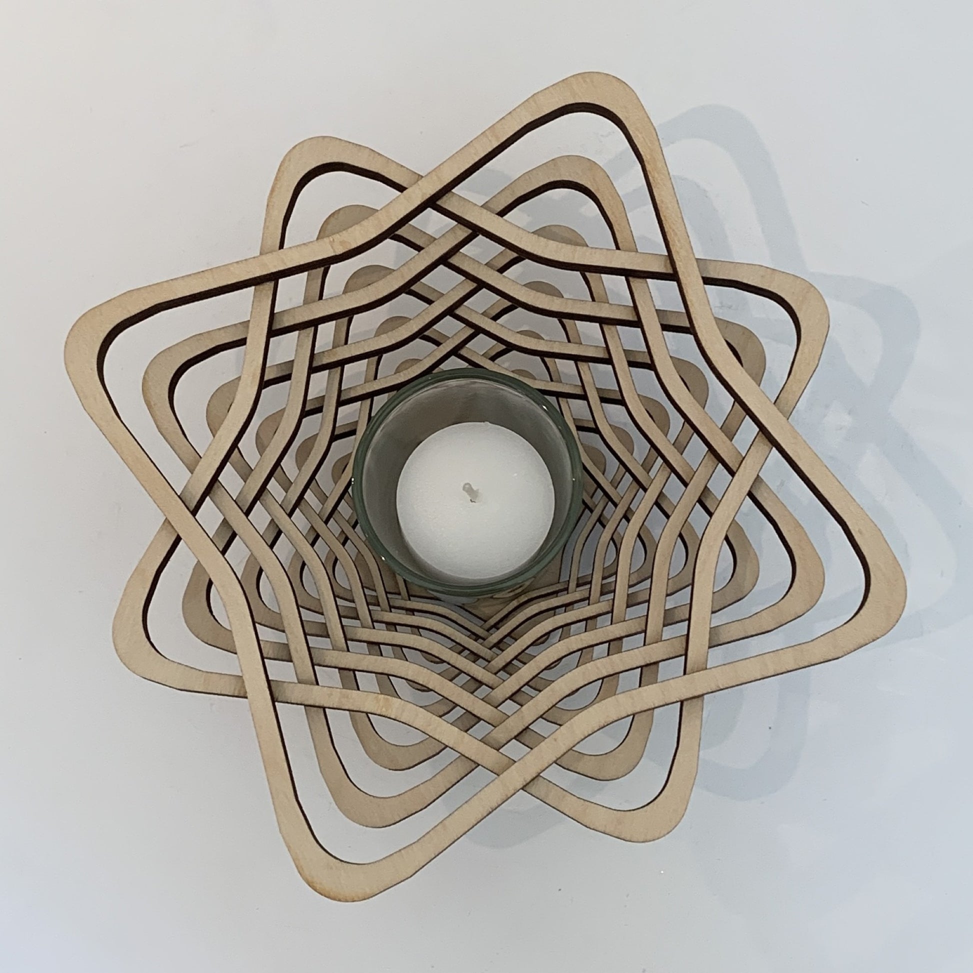 Baltic By Design Wood Votive (Star Pattern)