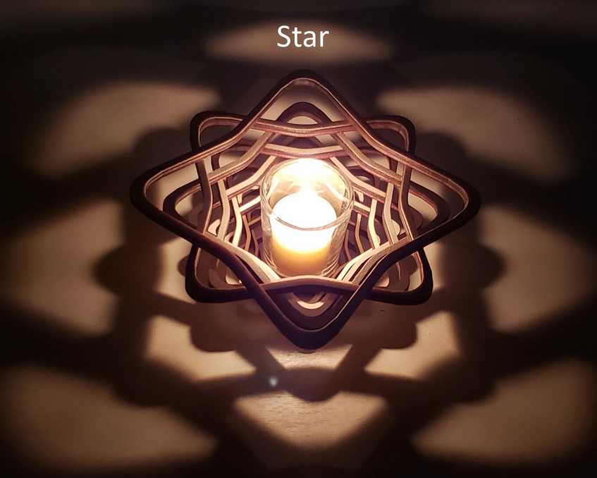 Baltic By Design Wood Votive (Star Pattern)