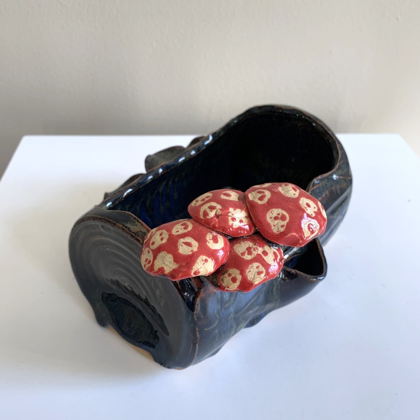 Kyle Carpenter Red Mushroom Log Planter