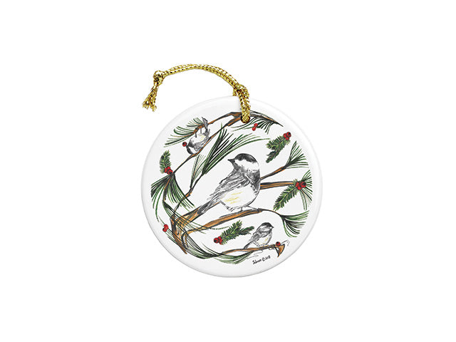 ClayBorn Ceramic Ornament Chickadee