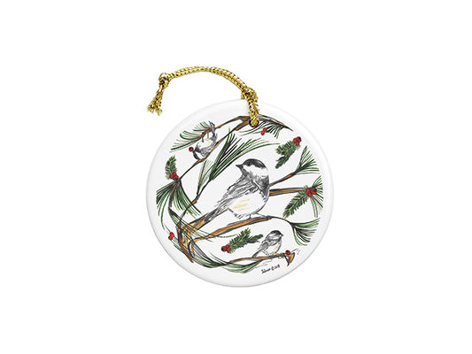 ClayBorn Ceramic Ornament Chickadee