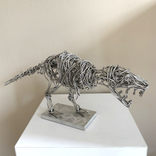 Drawn Metal Wire T-Rex (Silver)