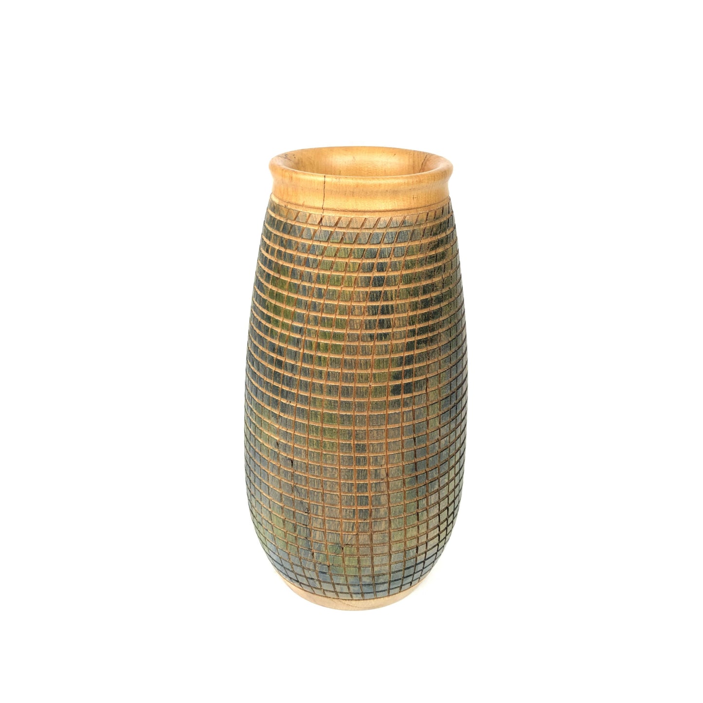 Bud Gray Magnolia Crosshatch Vase