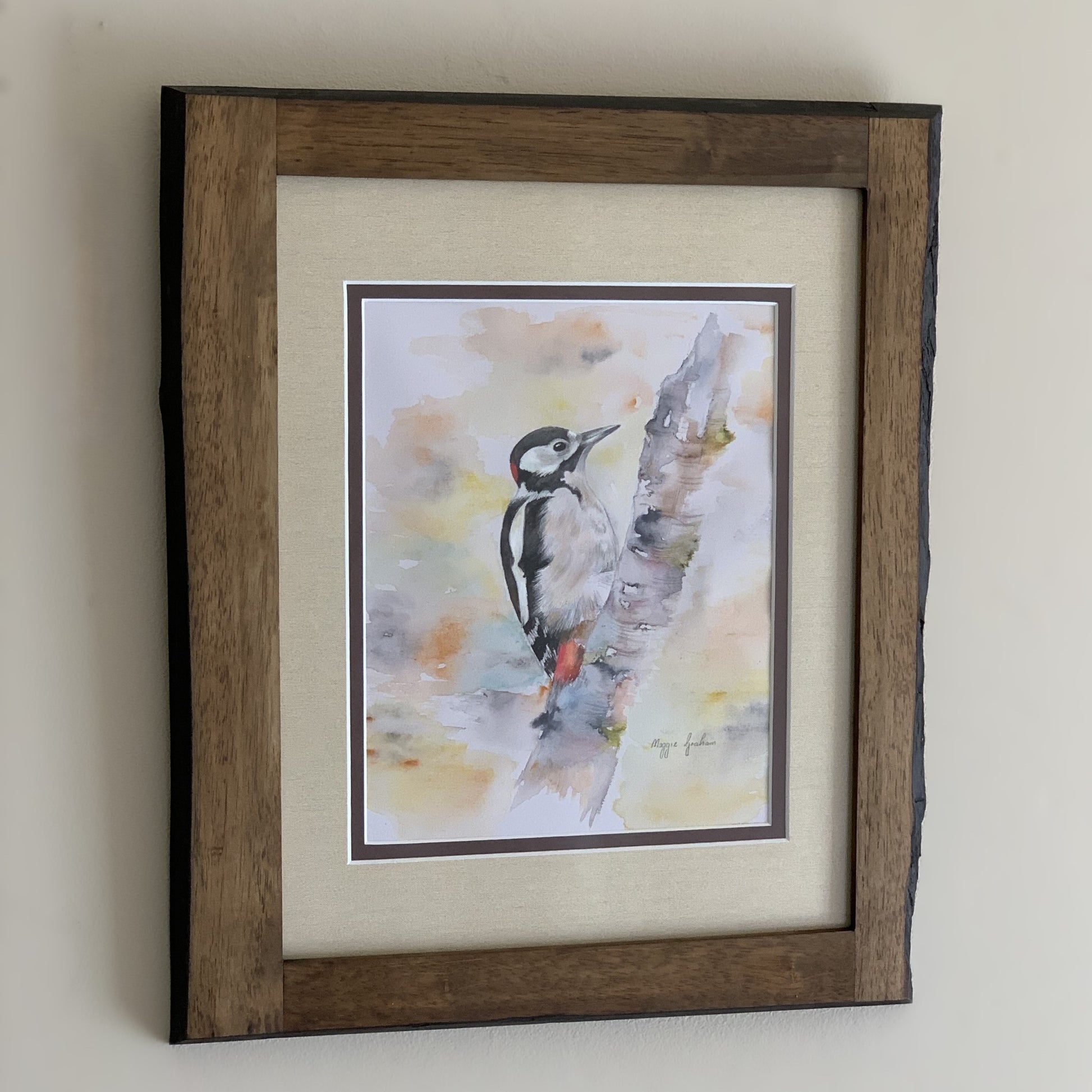 Maggie Graham "Red Belly Woodpecker" Framed Painting