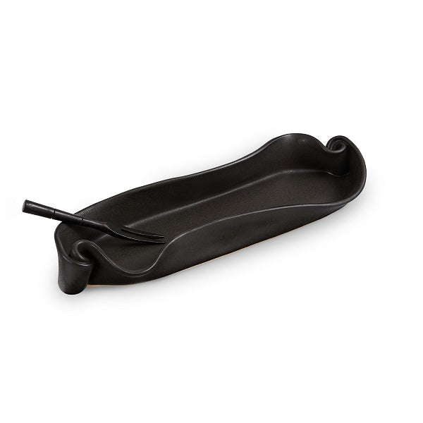 Olive Dish (w/Rosewood Fork) Ebony