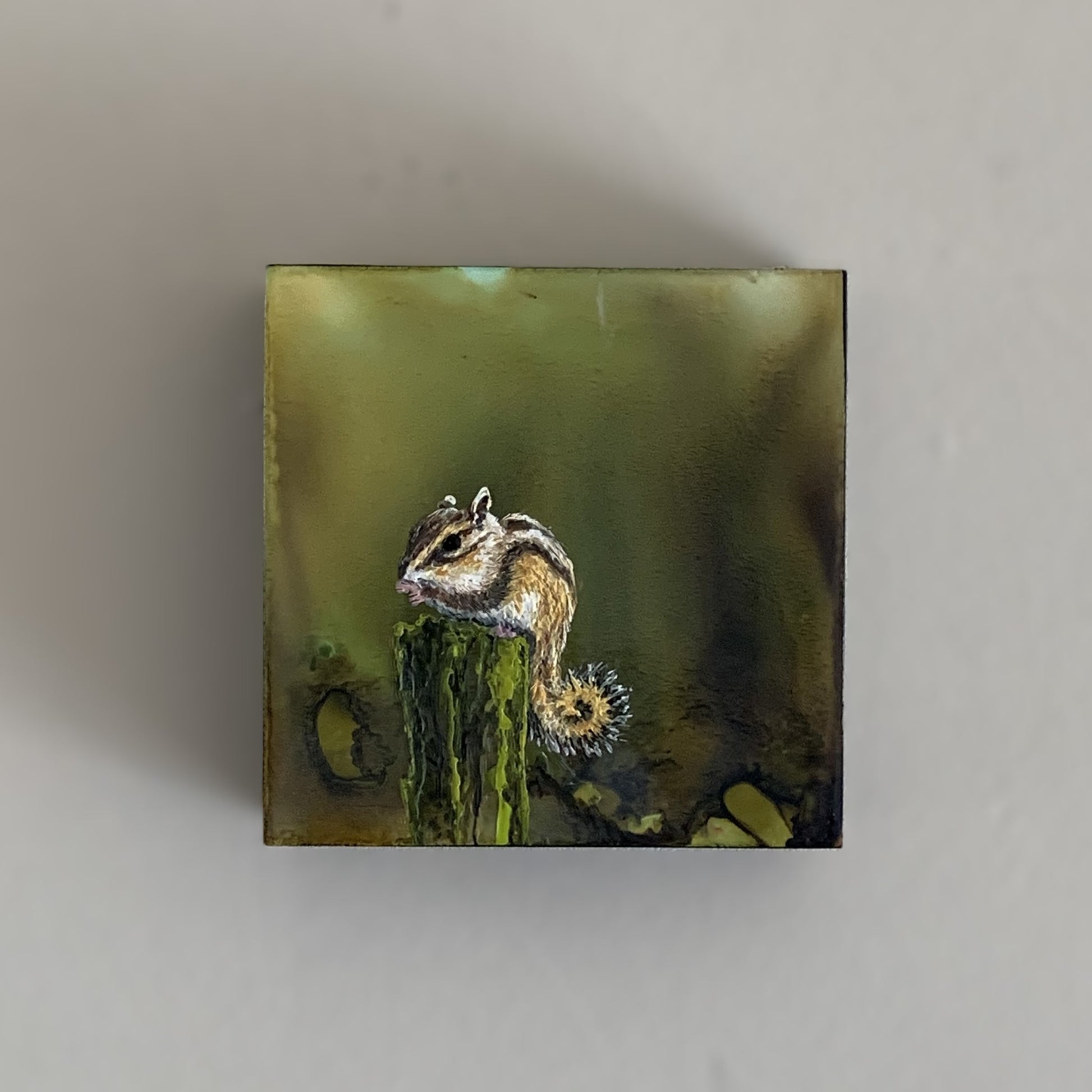 Nadine Koski Encaustic "Chipmunk"