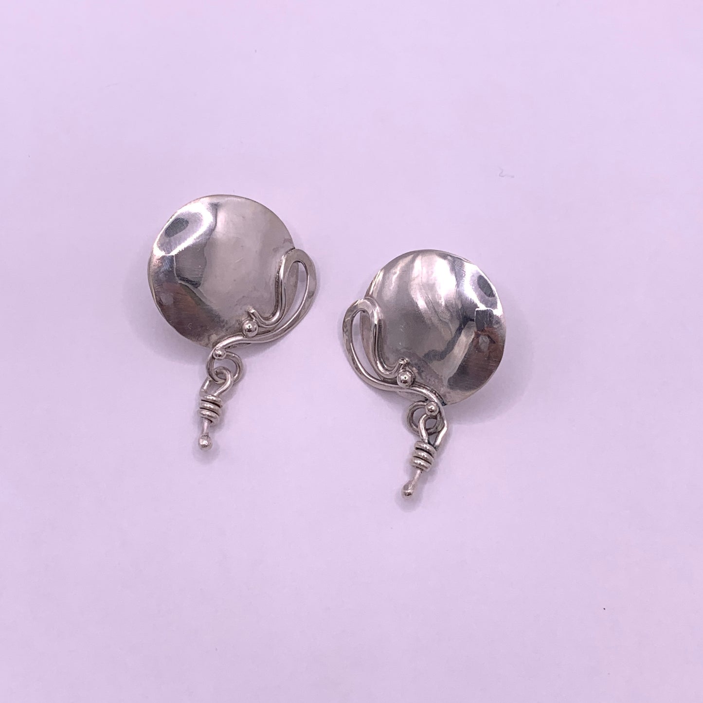 Katherine Palmer Disk and Dangle Stud Earrings