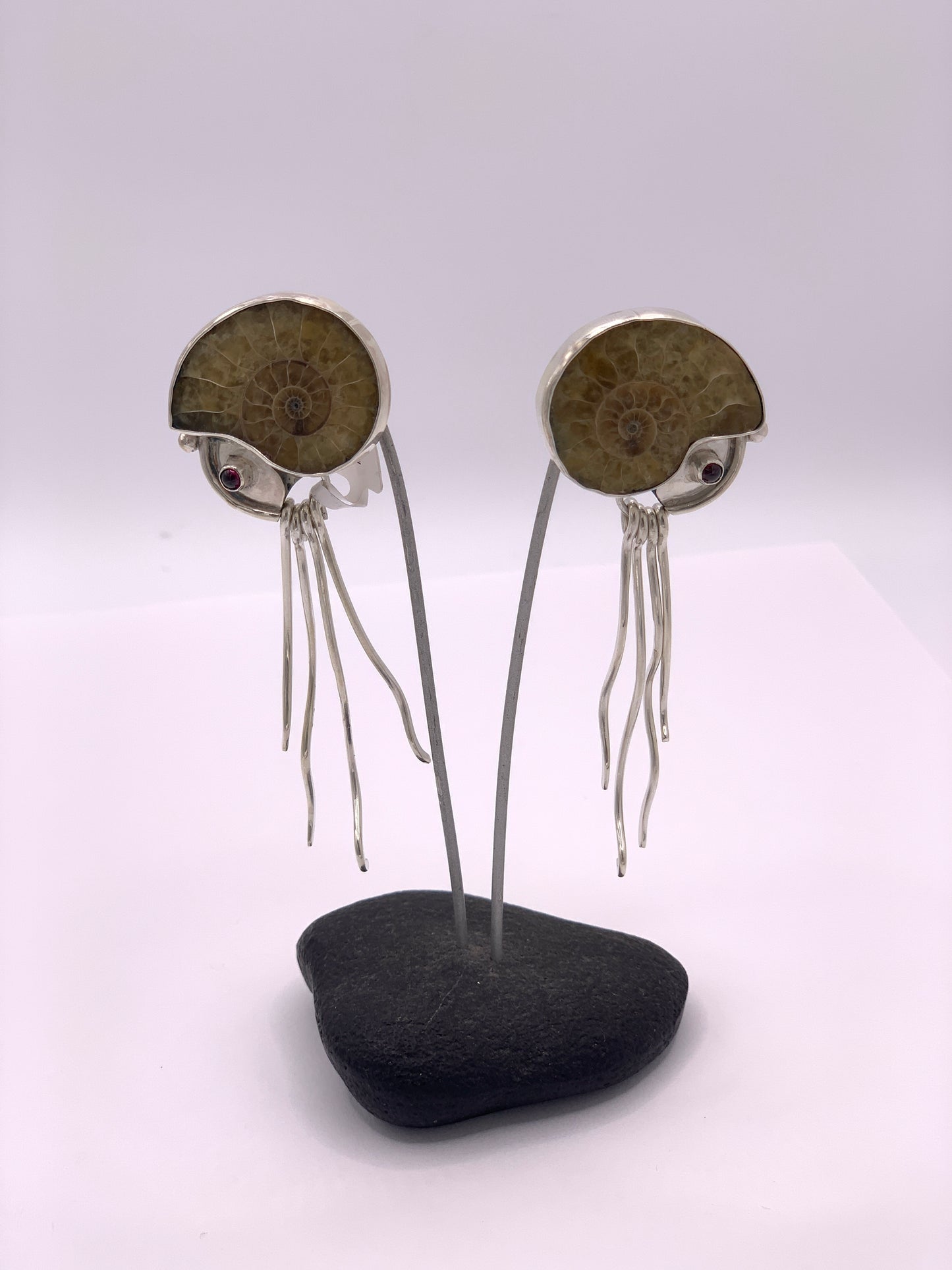 Katherine Palmer Ammonite Fossil Earrings