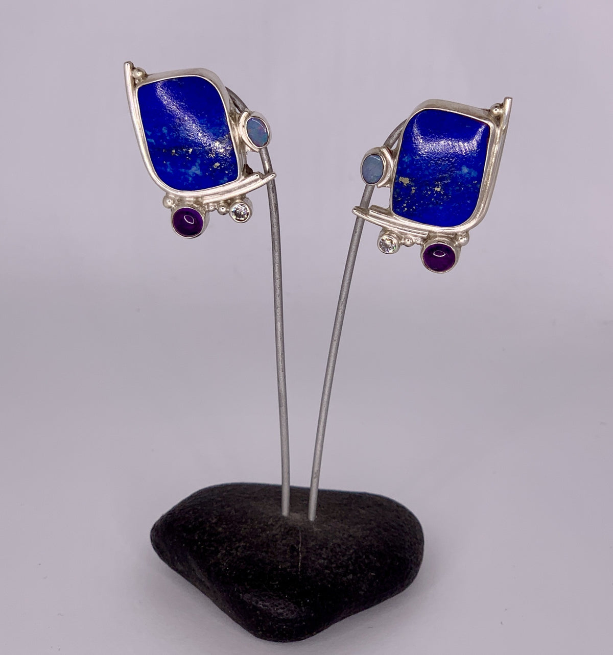 Katherine Palmer Lapis Post Earrings