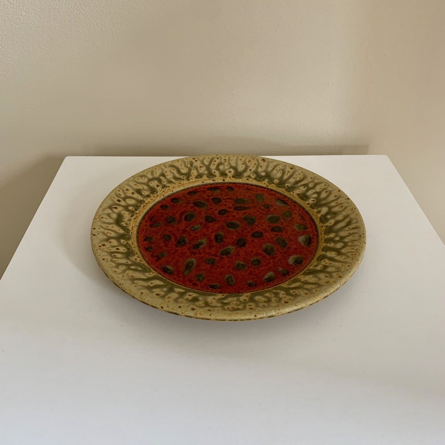 Ray Pottery Salad Plate Red