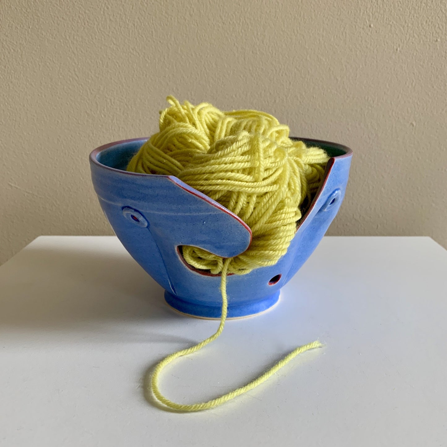 Rebecca Lowery Pottery Yarn Bowl Blue