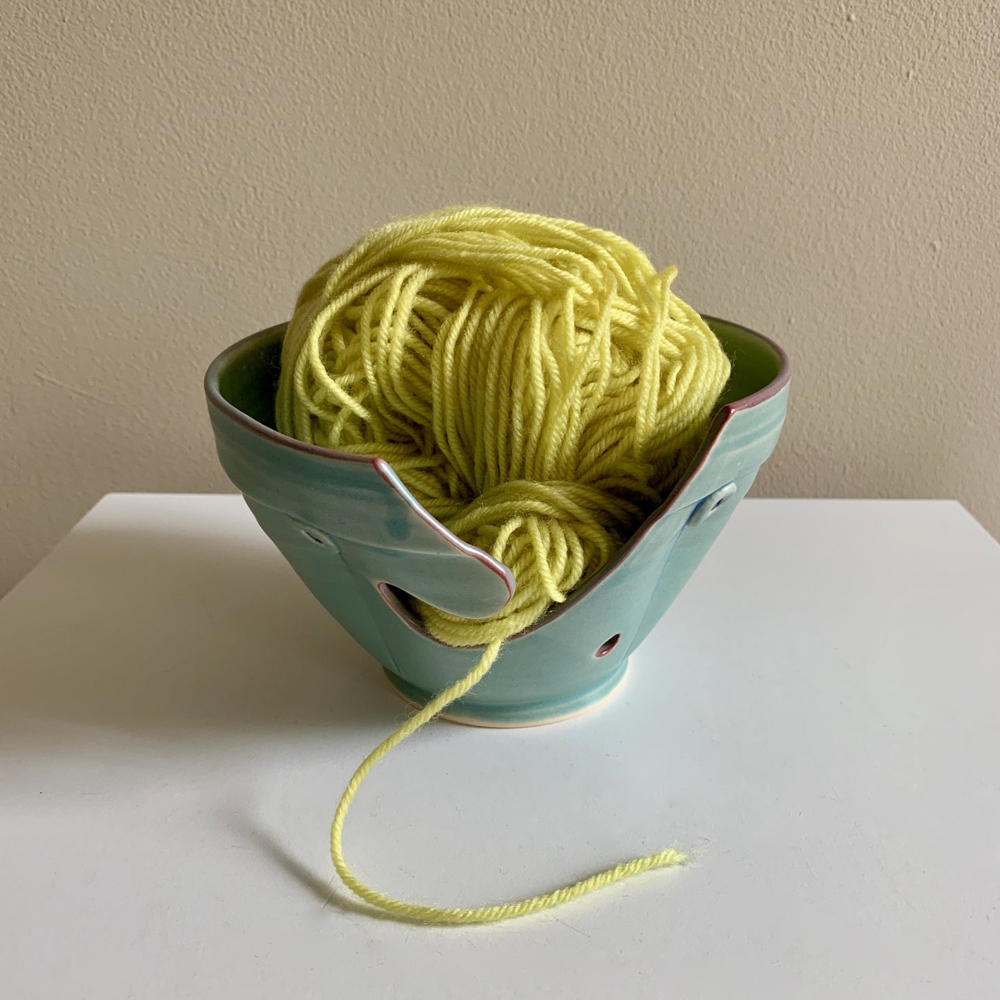 Rebecca Lowery Pottery Yarn Bowl Green