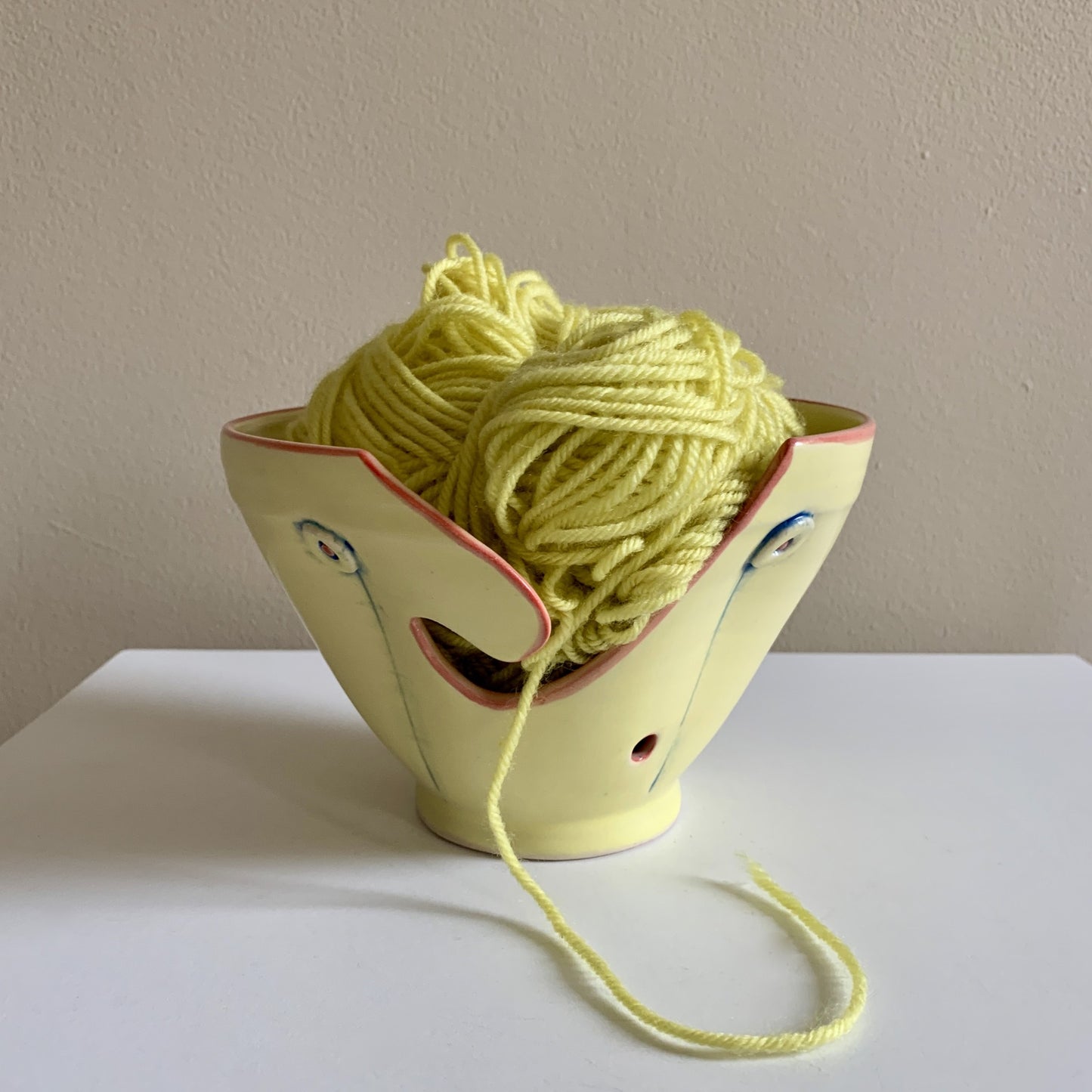 Rebecca Lowery Pottery Yarn Bowl Yellow