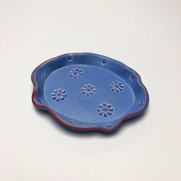 Rebecca Lowery Pottery Soap Dish Blue