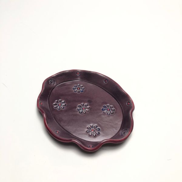 Rebecca Lowery Pottery Soap Dish Purple