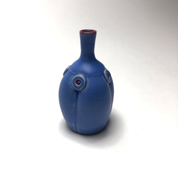 Rebecca Lowery Pottery Small Bottle Vase Blue