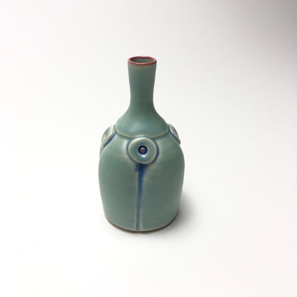 Rebecca Lowery Pottery Small Bottle Vase Green
