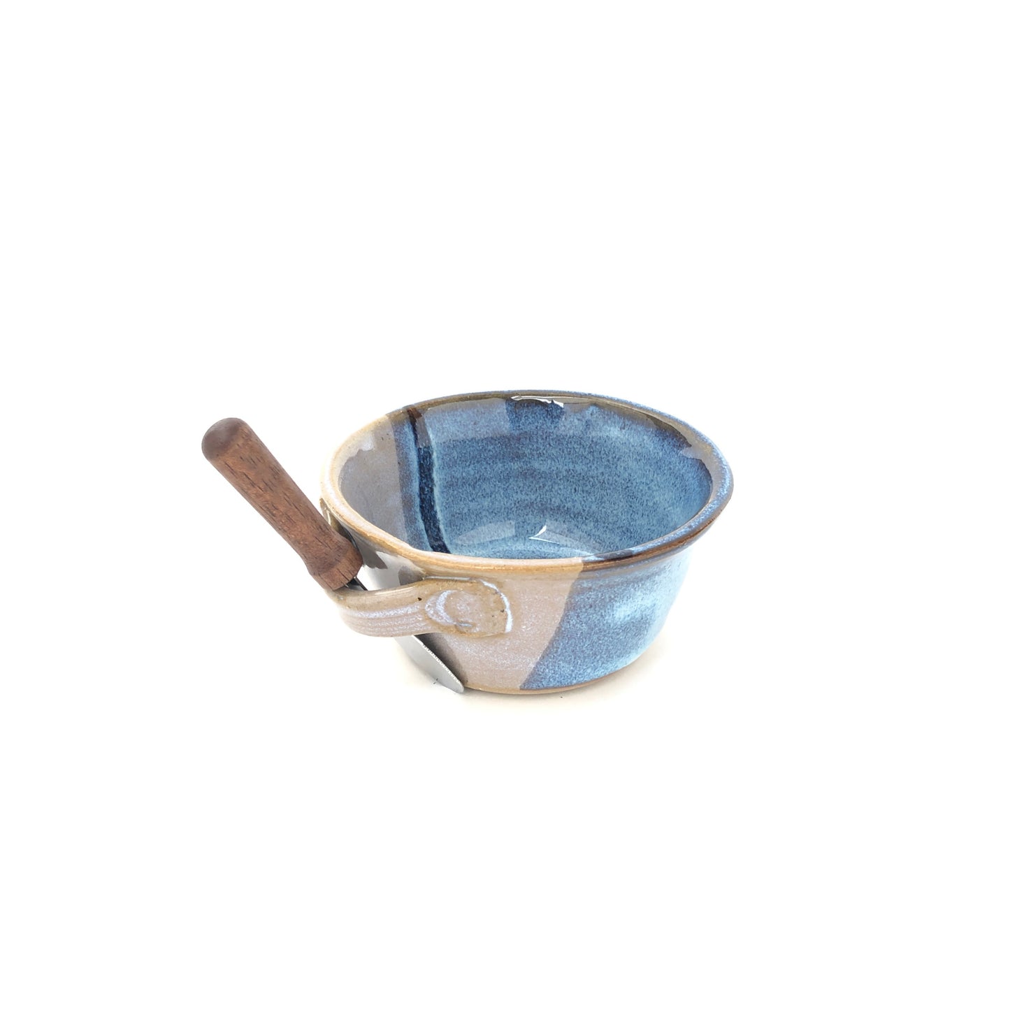 Salvaterra Pottery 8 Oz Spreader Cup w/ Knife Green