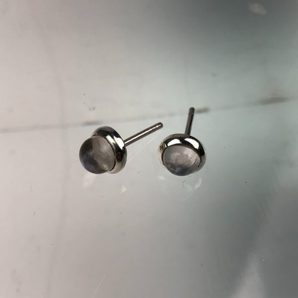 Julie Simon "Simple Moonstone" Stud Earrings