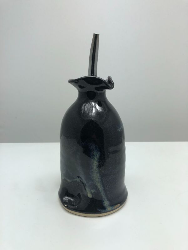 Stegall's Stoneware Oil Cruet Black