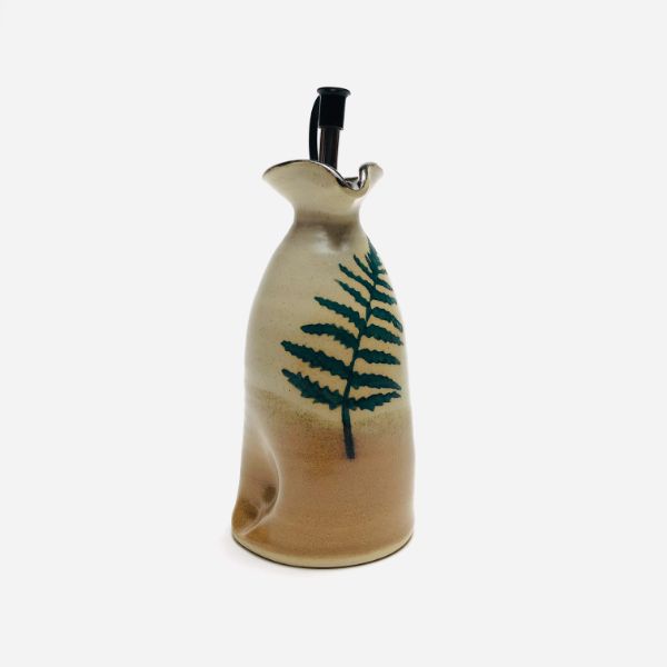 Stegall's Stoneware Oil Cruet Fern