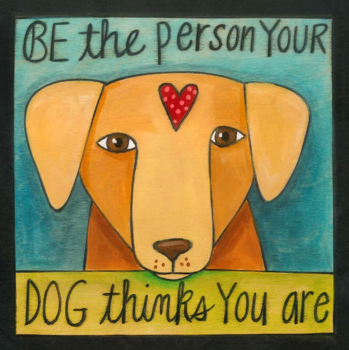 "Love Is A Wagging" Plaque 6X6