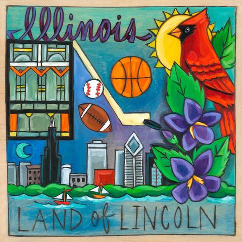 Illinois "Land of Lincoln" Plaque 9x9