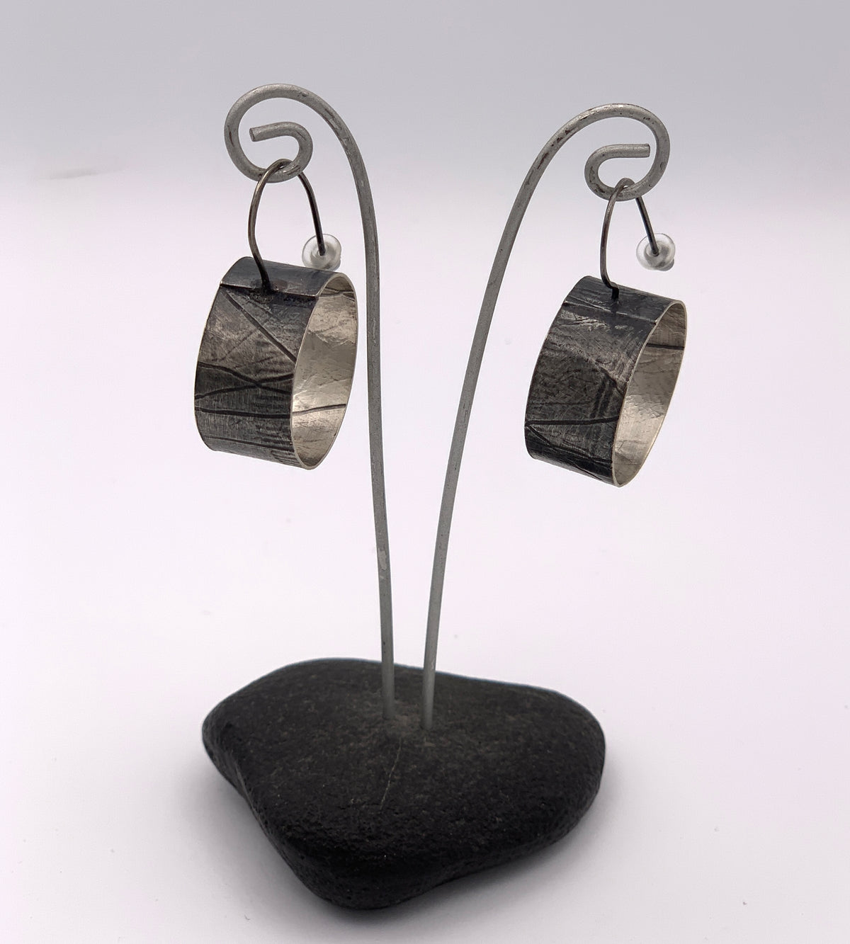 Terri Logan Sterling Silver Cut Hoop Earrings