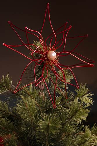 Village Designs Wire Poinsettia Tree Topper