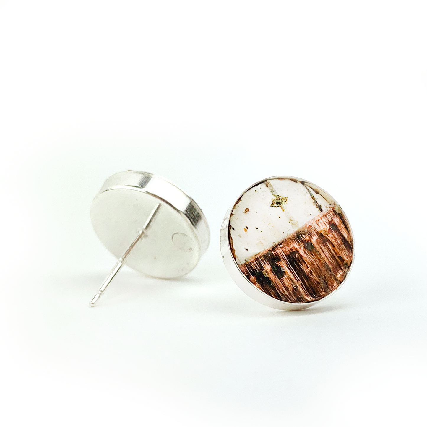 Tessoro Birch Bark and Copper Post Earrings