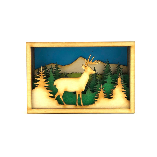 Baltic By Design Deer Shadow Box