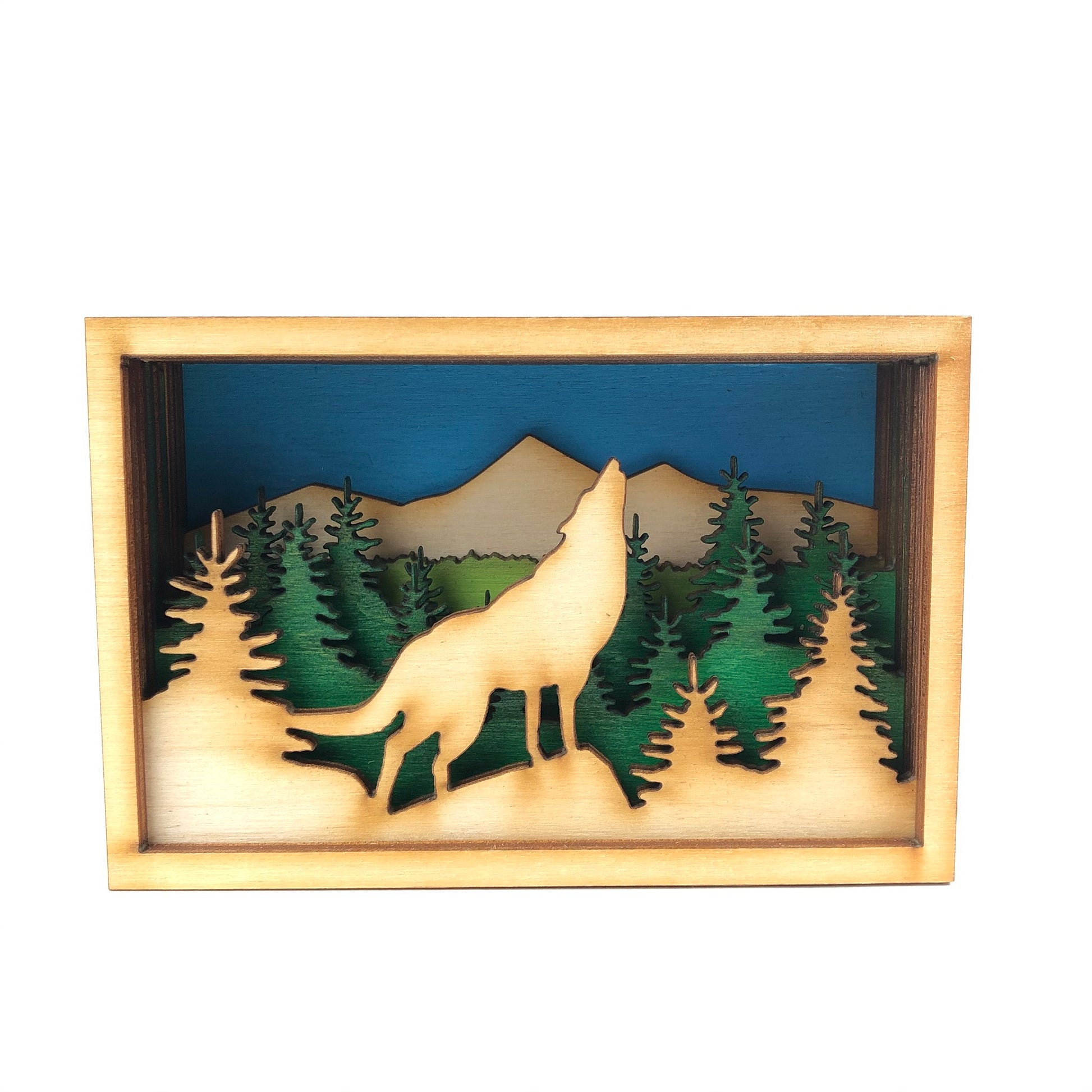 Baltic By Design Wolf Shadow Box