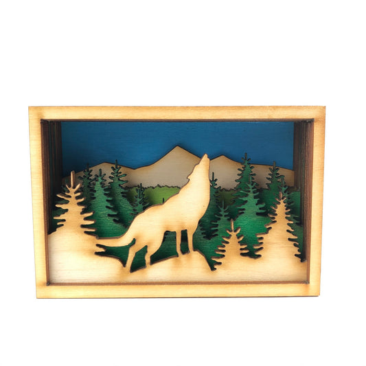Baltic By Design Wolf Shadow Box