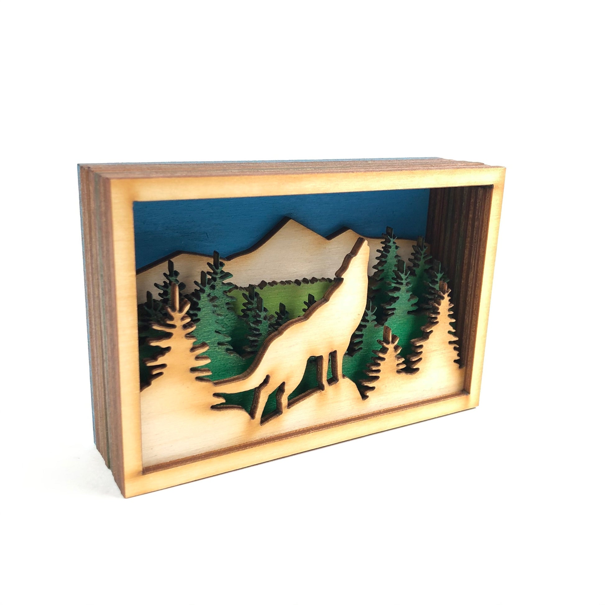Baltic By Design Wolf Shadow Box