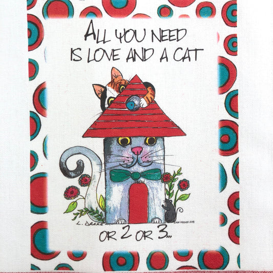 Lunar Designs Kitchen Towel #274 Love/Cat