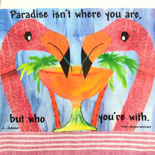 Lunar Designs Kitchen Towel #004 Who Flamingo