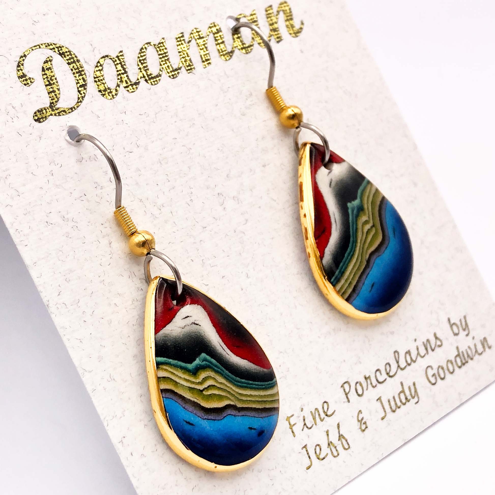 Daaman Porcelain Jewelry, Volcano French Hook