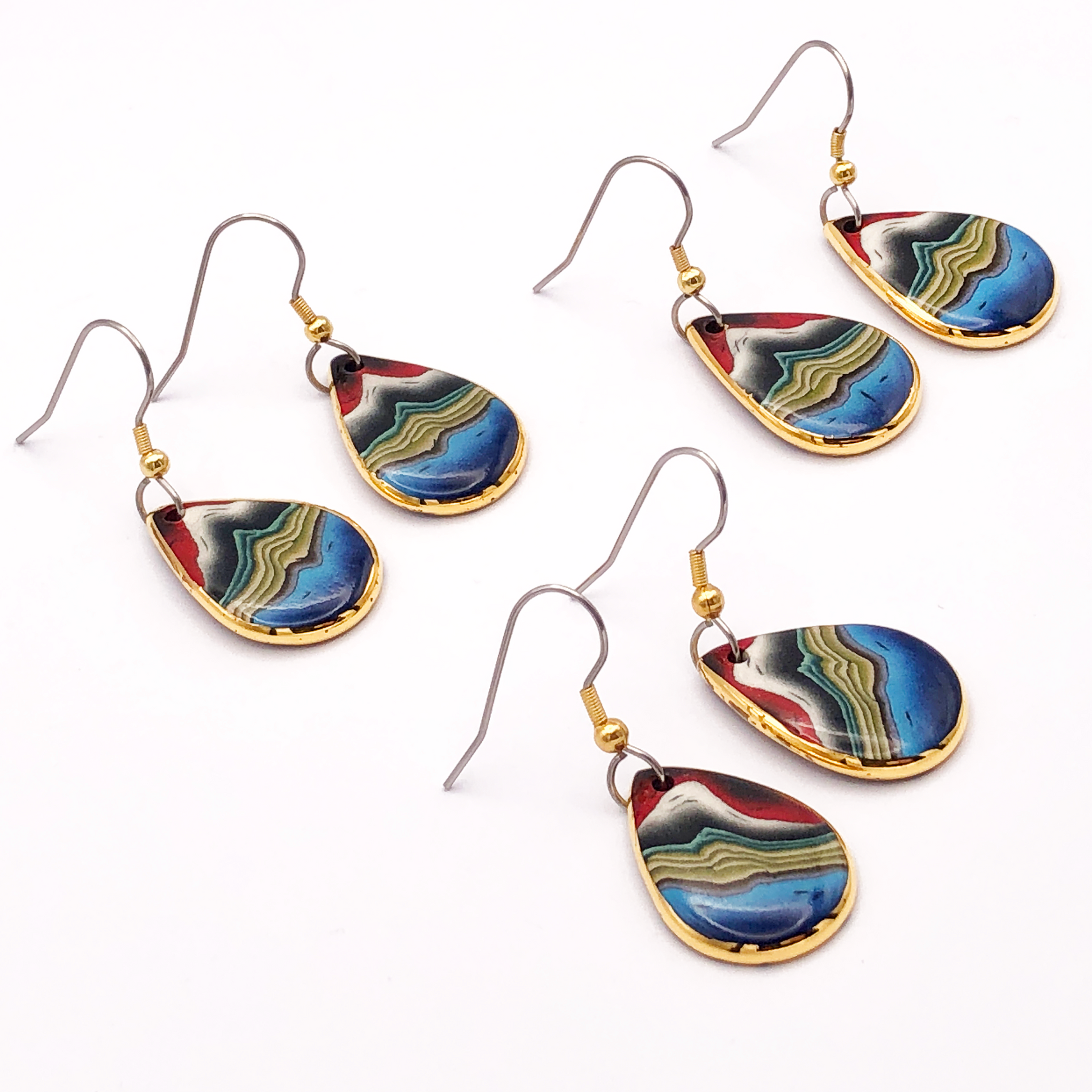 Daaman Porcelain Jewelry, Volcano French Hook