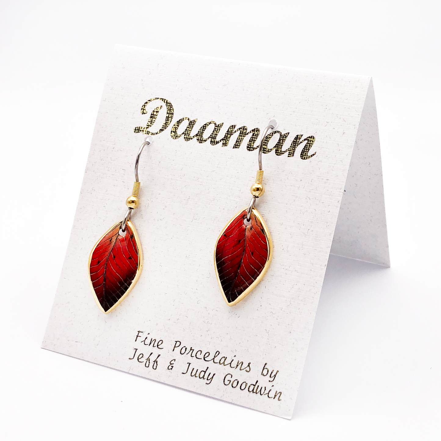 Daaman Porcelain Jewelry, Fall Leaf Small