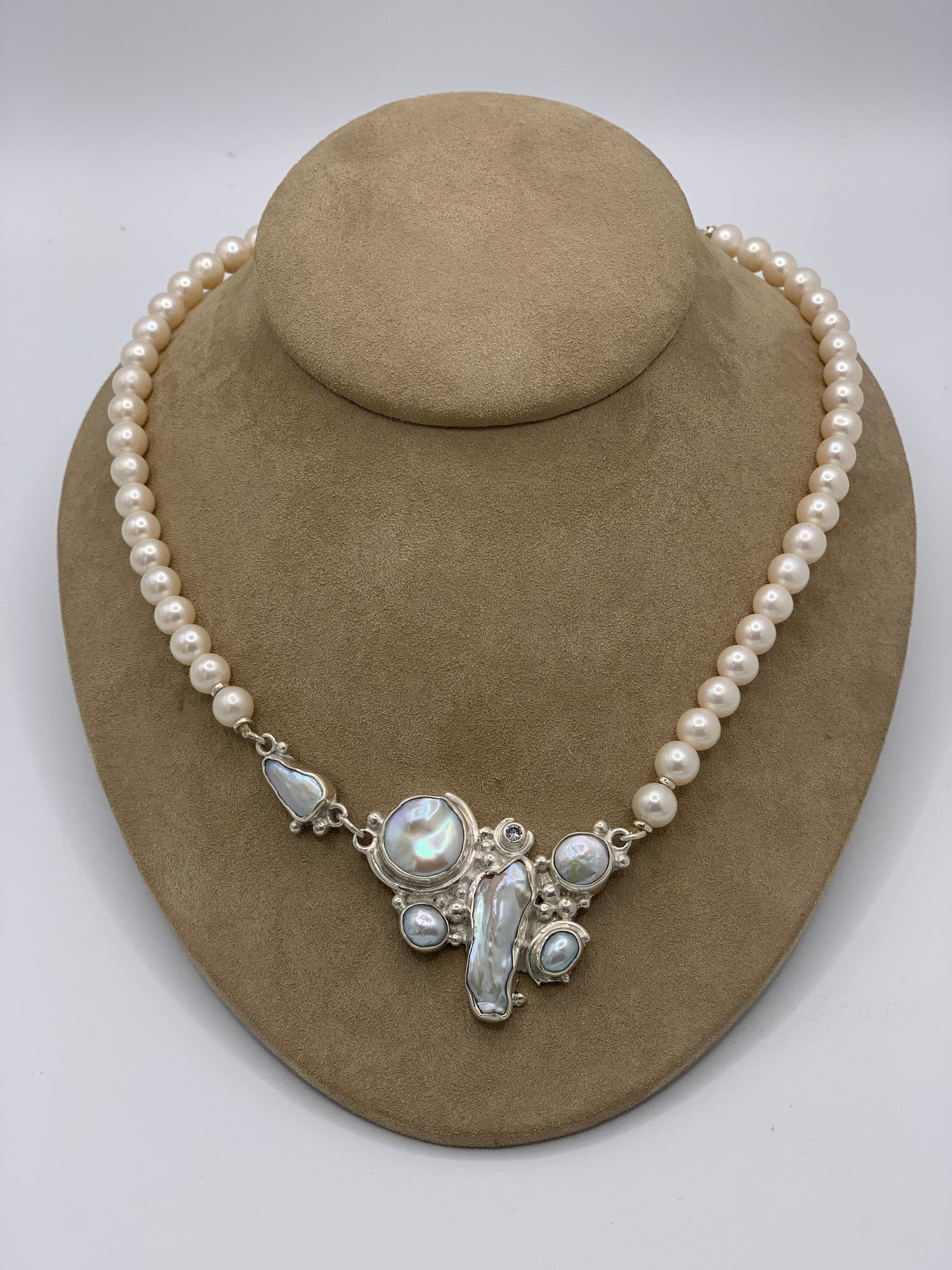 Katherine Palmer Silver Pearl Necklace