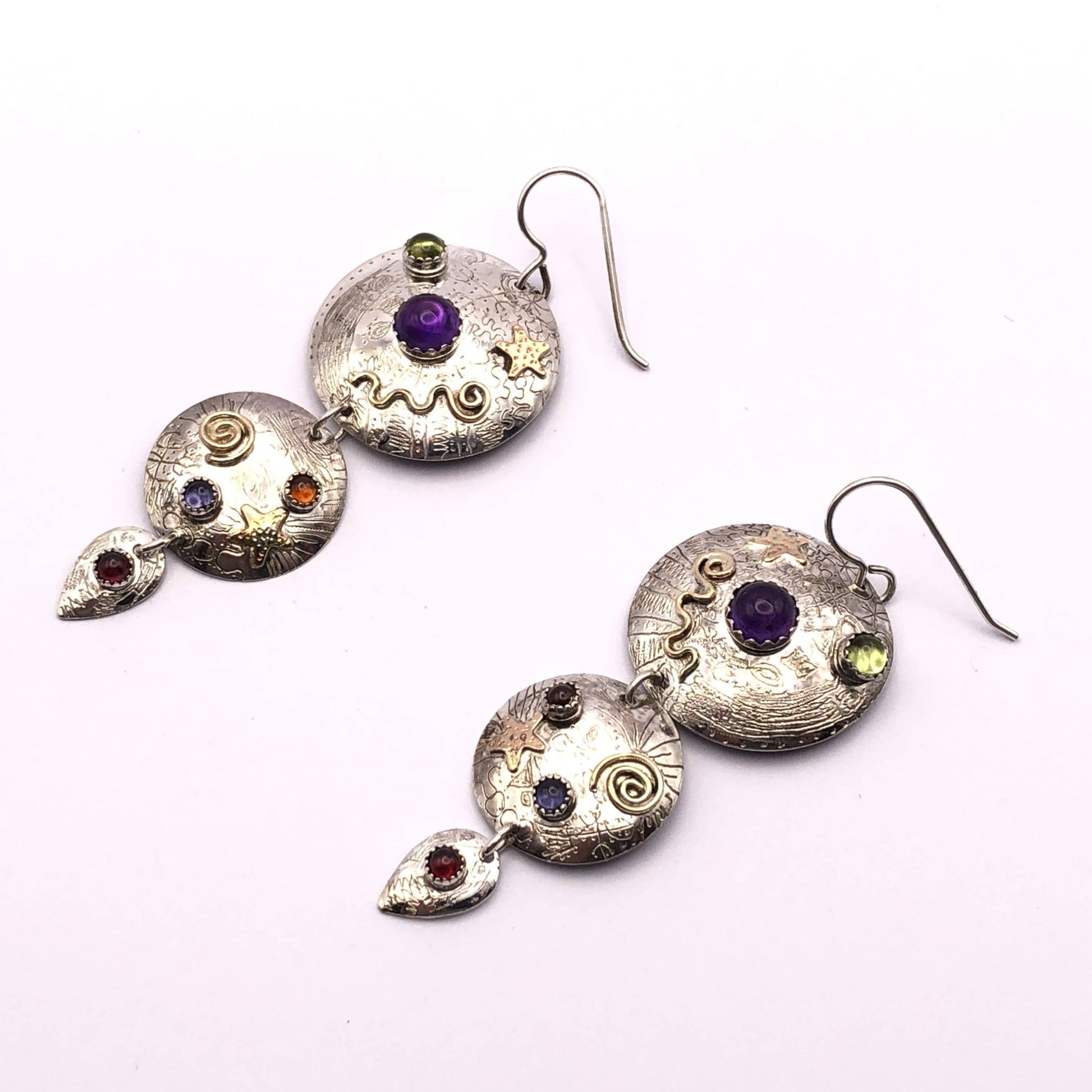 Ann Allen 3-Disc Drop Earrings