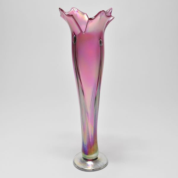 Callahan Mountain Flower Vase, Wine Red, Iridized